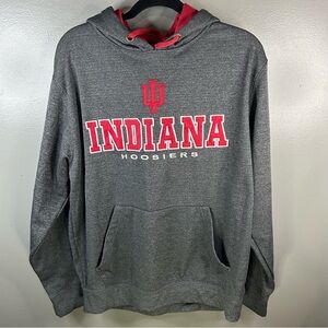 Indiana Hoosiers Colosseum Grey Red Pullover Hoodie Sweatshirt Size Medium